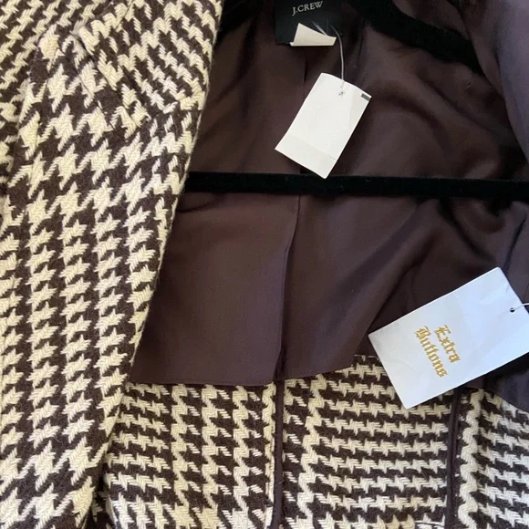 J. Crew Brown and Cream Houndstooth Trench Coat - Picture 7 of 7